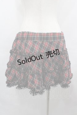 画像2: TRALALA / ナナメチェックスカパン  黒Ｘ赤チェック I-25-08-09-103-LO-PA-HD-ZI