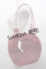 axes femme kawaii / ツインリボンラウンドハンドバッグ  ワイン I-25-08-09-107-AX-BG-HD-ZI