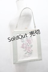 an another angelus / ブーケ刺繍スクエアがま口バッグ  グリーン I-25-08-09-109-CA-BG-HD-ZI