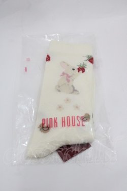 画像1: PINK HOUSE / スイーツスプリングバニープリントソックス  ピンク I-25-08-09-122-LO-ZA-HD-ZI