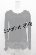 axes femme / ローズレースカットソー  黒 I-25-08-09-014-AX-TO-HD-ZI