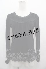 axes femme / ローズレースカットソー  黒 I-25-08-09-014-AX-TO-HD-ZI