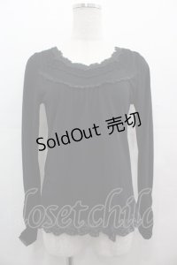 axes femme / ローズレースカットソー  黒 I-25-08-09-014-AX-TO-HD-ZI