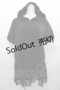axes femme / レース半袖パーカー  黒 I-25-08-09-019-AX-TO-HD-ZI