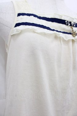 画像3: axes femme / シフォンフリルタンクトップ  アイボリーＸネイビー I-25-08-09-024-AX-TO-HD-ZI