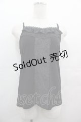 axes femme / ジャボブローチ付きキャミソール  黒 I-25-08-09-027-AX-TO-HD-ZI