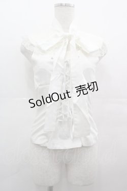 画像1: PEACE NOW / レースつけ襟付き編み上げベスト  白 I-25-08-09-029-PU-JA-HD-ZI