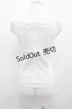 画像2: PEACE NOW / レースつけ襟付き編み上げベスト  白 I-25-08-09-029-PU-JA-HD-ZI