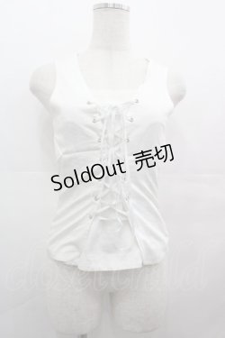 画像3: PEACE NOW / レースつけ襟付き編み上げベスト  白 I-25-08-09-029-PU-JA-HD-ZI