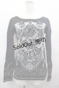 画像1: ALGONQUINS / サーカス風プリントカットソー  黒Ｘ白 I-25-08-09-032-AL-TO-HD-ZI