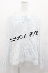 PINK HOUSE / レース使いオーバーブラウス  サックス I-25-08-09-038-LO-BL-HD-ZI