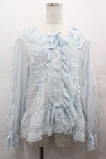 画像1: PINK HOUSE / レース使いオーバーブラウス  サックス I-25-08-09-038-LO-BL-HD-ZI (1)