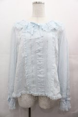 PINK HOUSE / レースフリル襟付きブラウス  サックス I-25-08-09-039-LO-BL-HD-ZI