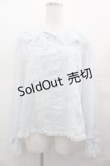 PINK HOUSE / レースフリル襟付きブラウス  サックス I-25-08-09-039-LO-BL-HD-ZI