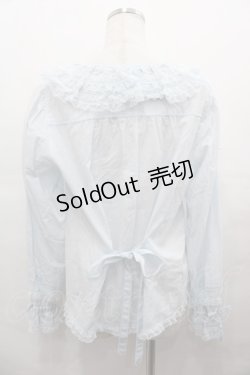画像2: PINK HOUSE / レースフリル襟付きブラウス  サックス I-25-08-09-039-LO-BL-HD-ZI