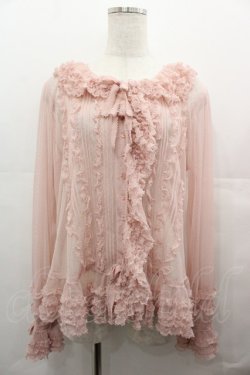 画像1: PINK HOUSE / ドットチュールオーバーブラウス  ピンク I-25-08-09-044-LO-BL-HD-ZI
