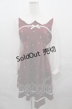 画像1: LIZ LISA / ハート刺繍ワンピース  ボルドー I-25-08-13-049-LO-OP-HD-ZI