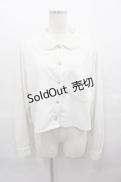 画像1: Physical Drop / ハートポケットニットブラウス  白 I-25-08-13-005-LO-BL-HD-ZI