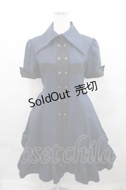 画像1: ATELIER BOZ / カレン十字架半袖ワンピース L ネイビー I-25-08-13-058-EL-OP-HD-ZI