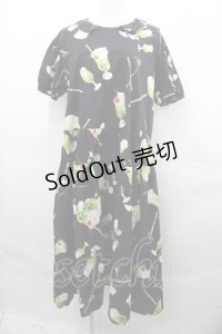 PINK HOUSE / クリームソーダプリントミディワンピース  黒 I-25-08-13-062-LO-OP-HD-ZI