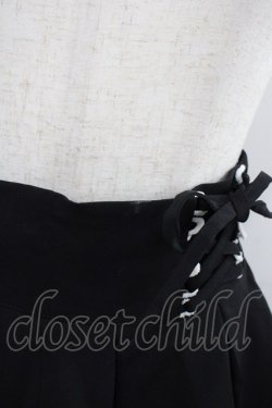 画像2: Ank Rouge / サイド編み上げスカパン  黒 I-25-08-13-075-CA-PA-HD-ZI