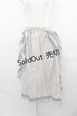 画像1: PINK HOUSE / スイートピープリントスカート  グレー I-25-08-13-079-LO-SK-HD-ZI