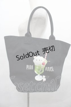 画像1: PINK HOUSE / クリームソーダプリントバッグ  黒 I-25-08-13-083-LO-BG-HD-ZI