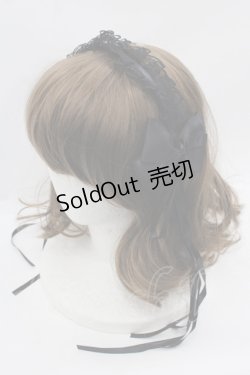 画像1: LOLITAその他(お買取対象外) / レースリボンカチューシャ  黒 I-25-08-13-094-LO-AC-HD-ZI