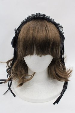 画像2: LOLITAその他(お買取対象外) / レースリボンカチューシャ  黒 I-25-08-13-094-LO-AC-HD-ZI