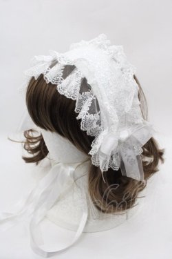 画像1: metamorphose / レースリボンヘッドドレス  白 I-25-08-13-097-ME-AC-HD-ZI