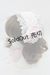 BABY,THE STARS SHINE BRIGHT / はしごレースのスピンドールヘッドドレス  ピンクＸ白 I-25-08-13-098-BA-AC-HD-ZI