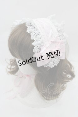 画像1: BABY,THE STARS SHINE BRIGHT / はしごレースのスピンドールヘッドドレス  ピンクＸ白 I-25-08-13-098-BA-AC-HD-ZI