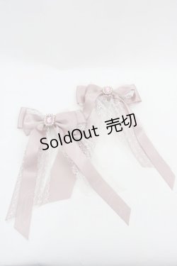 画像1: LOLITAその他(お買取対象外) / ビジューリボンクリップセット  ピンクＸ白 I-25-08-13-104-LO-AC-HD-ZI