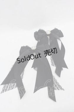 画像1: LOLITAその他(お買取対象外) / ビジューリボンクリップセット  黒Ｘシルバー I-25-08-13-105-LO-AC-HD-ZI