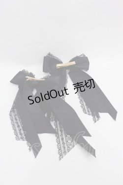 画像2: LOLITAその他(お買取対象外) / ビジューリボンクリップセット  黒Ｘシルバー I-25-08-13-105-LO-AC-HD-ZI