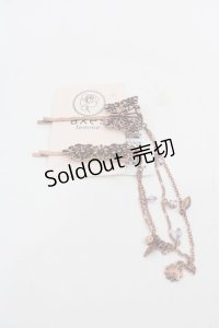 axes femme / 蝶々Ｘストーン2本SETピン  ブロンズ I-25-08-13-109-AX-AC-HD-ZI