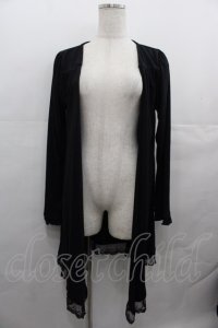 axes femme / レース重ねトッパーカーディガン  黒 I-25-08-13-014-AX-TO-HD-ZI