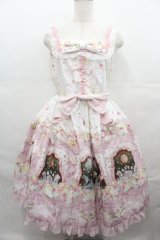 BABY,THE STARS SHINE BRIGHT / 夢色に花舞うPrincess Garden Party柄デコールジャンパースカート  白 I-25-08-13-024-BA-OP-HD-ZI