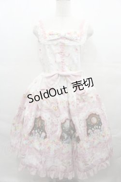 画像1: BABY,THE STARS SHINE BRIGHT / 夢色に花舞うPrincess Garden Party柄デコールジャンパースカート  白 I-25-08-13-024-BA-OP-HD-ZI