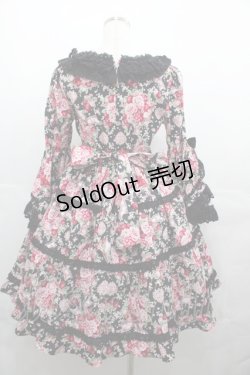 画像2: BABY,THE STARS SHINE BRIGHT / シュガーブーケ〜永遠の乙女の憧れ〜柄姫袖ワンピース  黒 I-25-08-13-025-BA-OP-HD-ZI