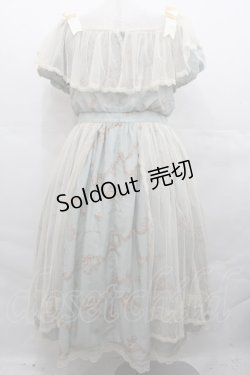 画像2: 仲夏物語 / 天使柄チュール重ねワンピース  サックスＸアイボリー I-25-08-13-029-EL-OP-HD-ZI