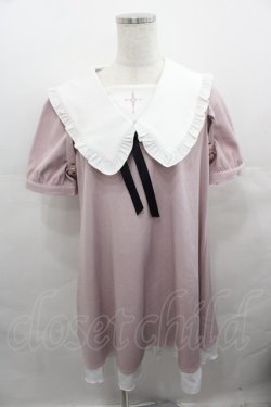 画像1: Amavel / Heart CrossフリルAラインワンピース  ピンクＸ白 I-25-08-13-035-CA-OP-HD-ZI