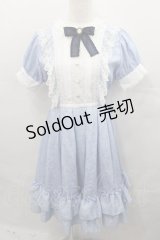 Pina sweetcollection / ローズジャガードワンピース  サックスＸ白 I-25-08-13-038-LO-OP-HD-ZI