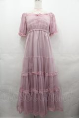 Princess Melody / ドットチュールマキシワンピース  ピンク I-25-08-13-039-EL-OP-HD-ZI
