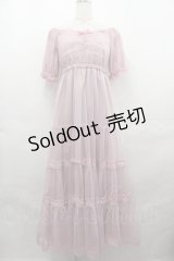 Princess Melody / ドットチュールマキシワンピース  ピンク I-25-08-13-039-EL-OP-HD-ZI