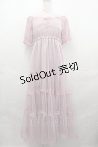 Princess Melody / ドットチュールマキシワンピース  ピンク I-25-08-13-039-EL-OP-HD-ZI