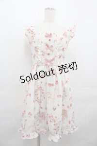 LIZ LISA / ラビットリボン柄ジャンスカ  アイボリーＸ赤 I-25-08-13-044-LO-OP-HD-ZI