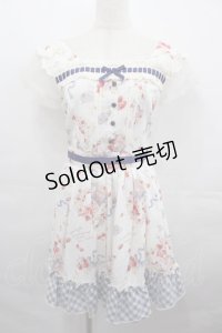 LIZ LISA / ストロベリーボンボン柄ワンピース  白Ｘ青 I-25-08-13-045-LO-OP-HD-ZI