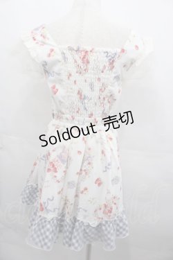 画像2: LIZ LISA / ストロベリーボンボン柄ワンピース  白Ｘ青 I-25-08-13-045-LO-OP-HD-ZI