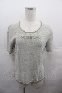 INGEBORG / パイル地半袖トップス L グリーン I-25-08-15-048-LO-TO-HD-ZI